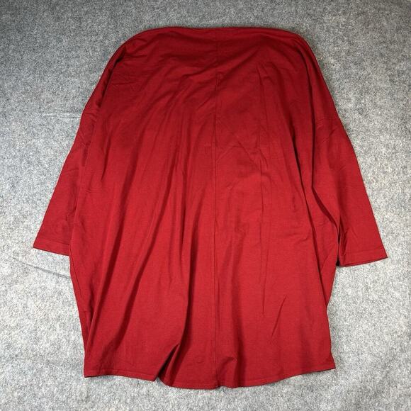 Bryn Walker Tunic Top Womens Large Red Popover Relaxed Oversized Bamboo Organic - Picture 8 of 10